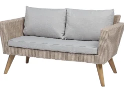 VITTORIA 4 personers Loungesæt med bord Grå PE-rattan