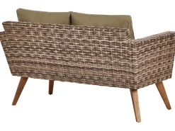 VITTORIA 4 personers Loungesæt med bord Olivengrøn PE-rattan