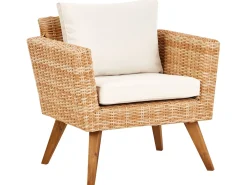 VITTORIA XL 5 personers Loungesæt med bord Cremehvid PE-rattan