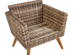 VITTORIA XL 5 personers Loungesæt med bord Olivengrøn PE-rattan